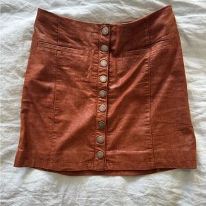 Suede-like snap skirt